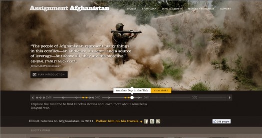 Screen shot of the Assignment Afghanistan website.
