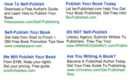 Gmail Ads for Self-Publishing