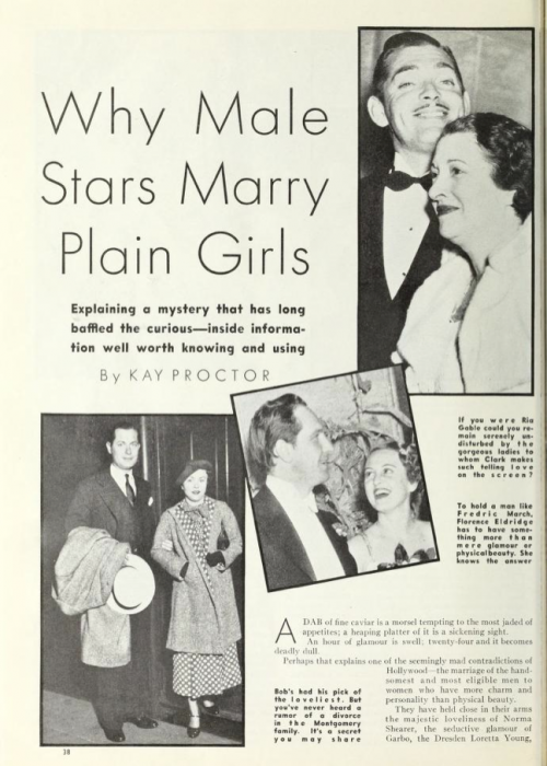 Why Male Stars Marry Plain Girls (Photoplay)