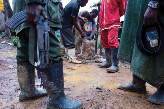 The Congolese army controls the weigh stations, and extortion is rampant