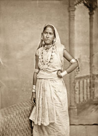 A Coolie woman in traditional dress.