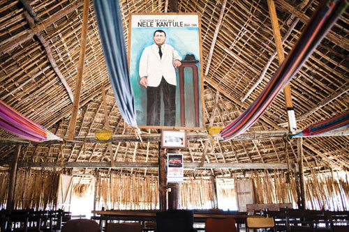 A portrait of Kuna independence hero, Nele Kantule, hangs over the Usdup village meeting hall, or congreso.
