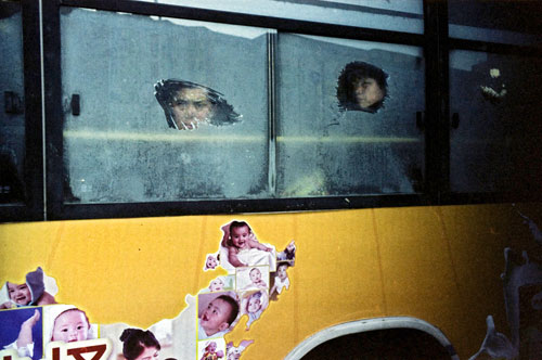 Passengers on a bus in Daqing