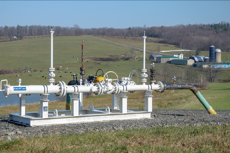 Gas infrastructure in Bradford County, Pennsylvania.
