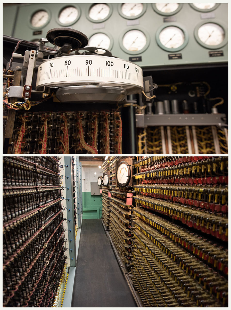 Instrumentation in the control room at B Reactor, which was operational until being decommissioned in 1968. Photography by Sean McDermott.