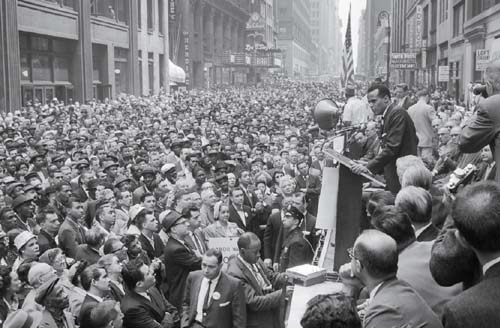 Civil-rights rally. New York, 1960. (Art Abfier/Bettmann/Corbis)