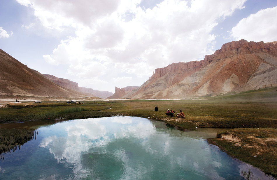 Picknickers at Band-e-Amir, two hours from the city of Bamiyan.