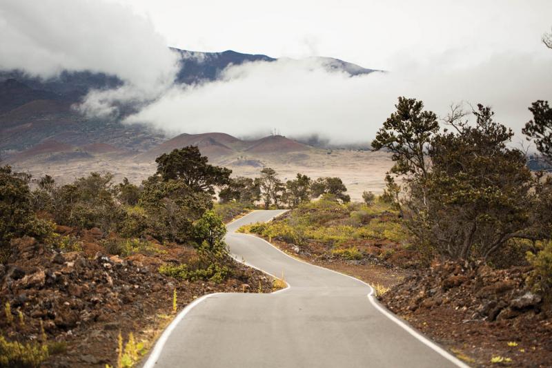 Road approaching Mauna Kea, 2012. (Grant Kaye)
