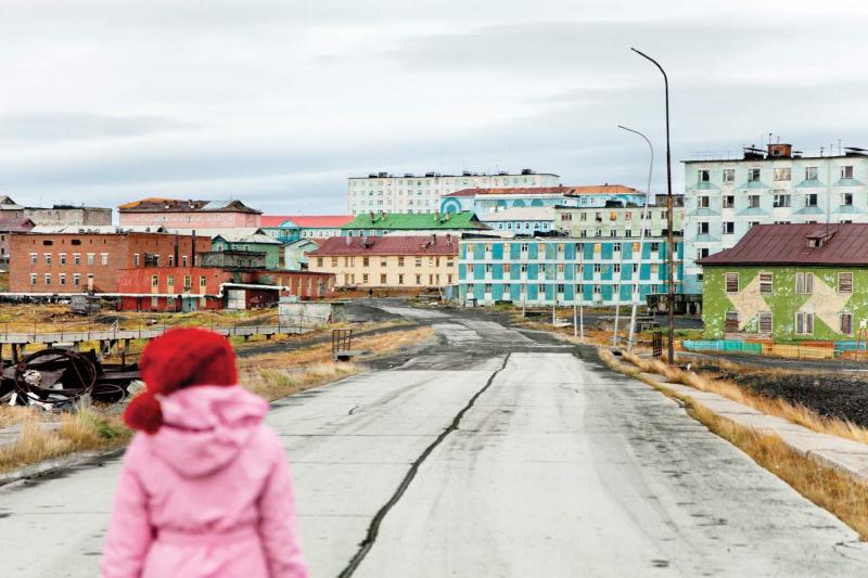 Tiksi’s main road, which leads to the airport, its lifeline to the rest of Russia.
