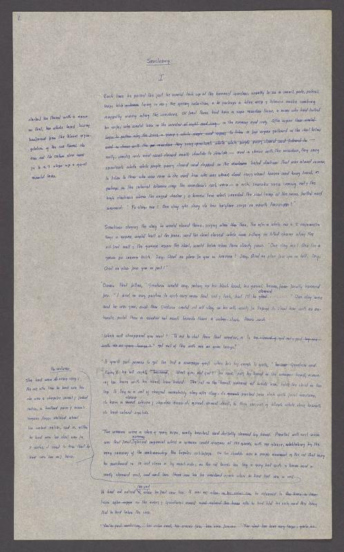 The original first manuscript page of Faulkner's Sanctuary, 1931. © 2014, Faulkner Literary Rights, LLC. All rights reserved. Used with permission, Lee Caplin, Executor. Courtesy of William Faulkner Foundation Collection, 1918-1959, Special Collections, University of Virginia Library, Charlottesville, VA.