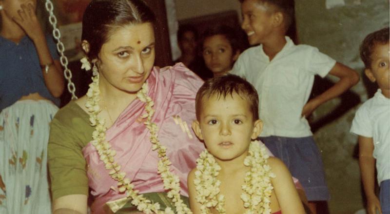 The author and his mother in Tiruchirappalli, Tamil Nadu, India, in 1969.