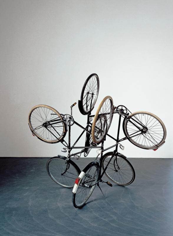 <i>Four Bicycles (There Is Always One Direction) </i>, 1994. Bicycles, 78” x 88” x 88”. 