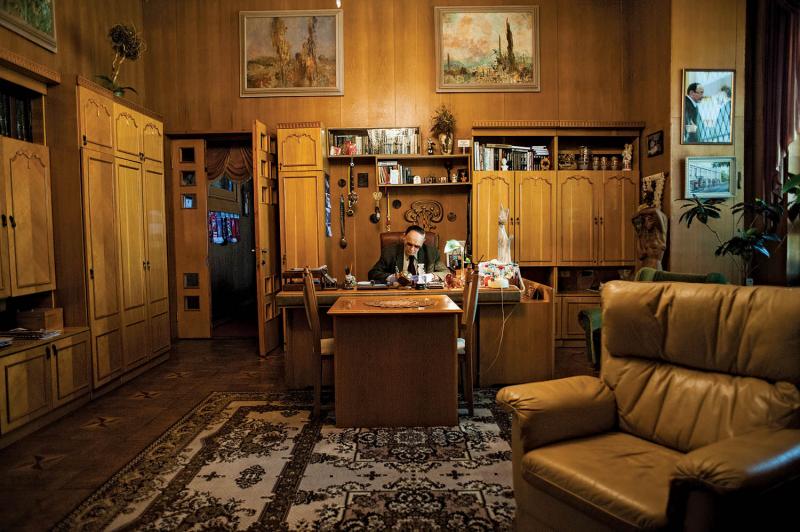 Anatoly Novikov, director of the Russian Drama  Theater, at his office.