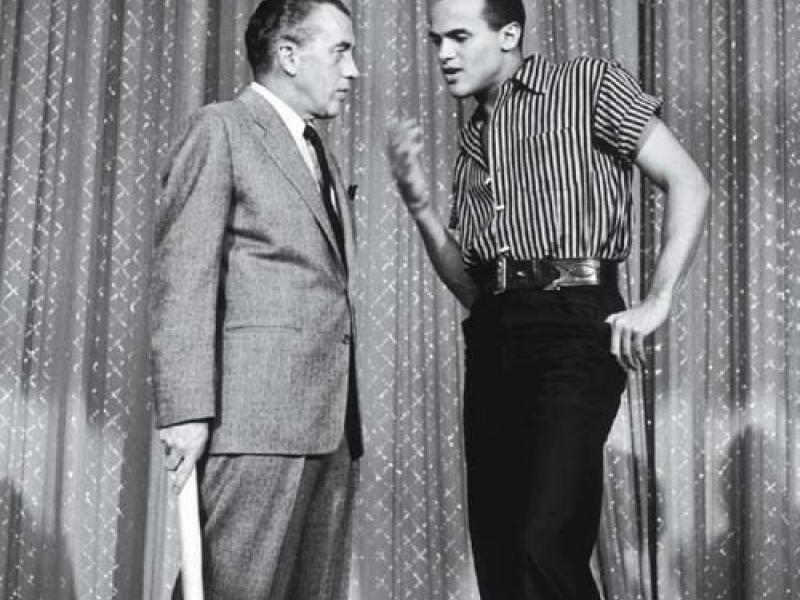 Belafonte with Ed Sullivan, mid-1950s. (Everett Collection)
