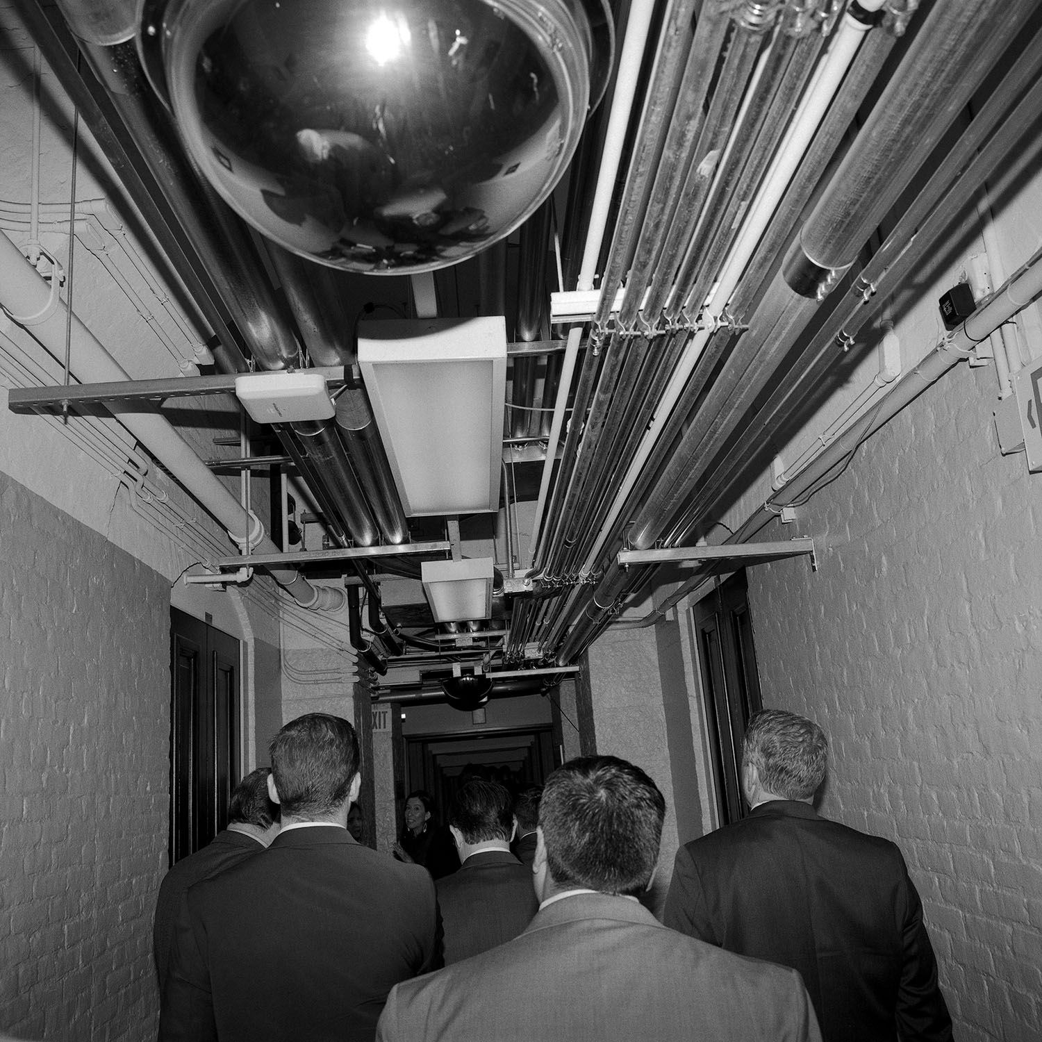 Security guards walking in hallways