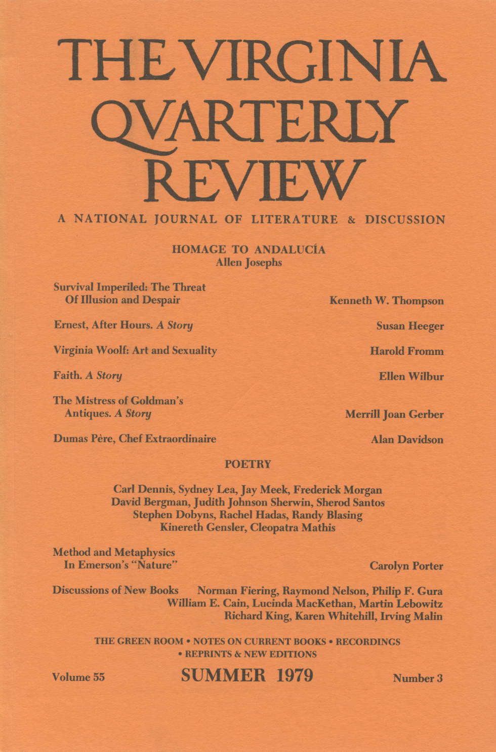 Virginia Quarterly Review, Summer 1979 cover