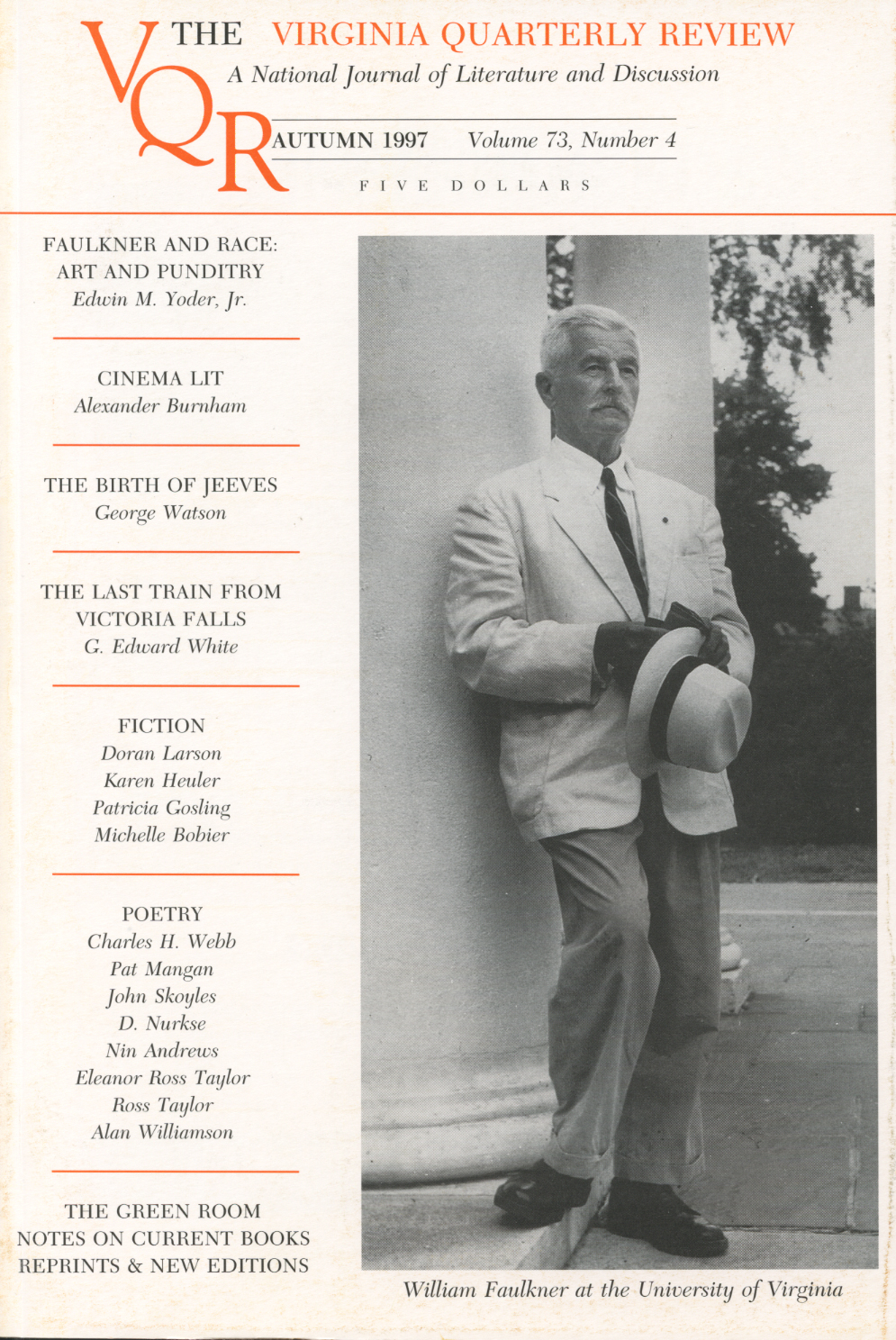 Virginia Quarterly Review, Autumn 1997 cover