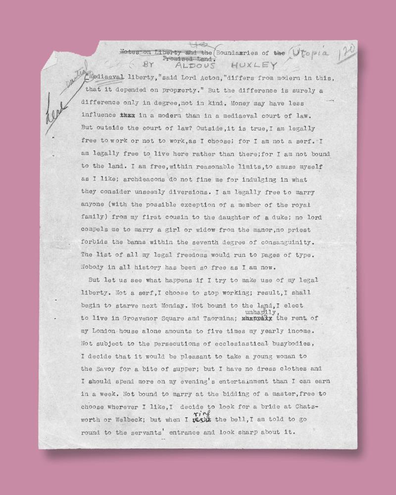 Huxley manuscript