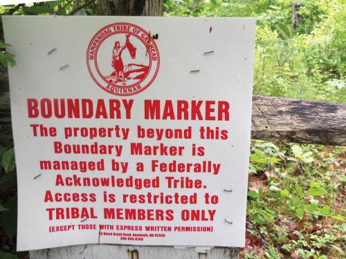 Tribal Members Boundary Marker sign. By Kelle Groom.