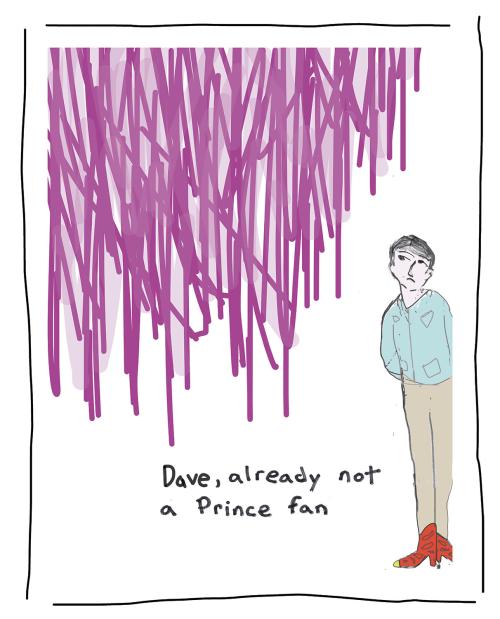 "Dave, already not a prince fan comic" but this time Dave has red boots