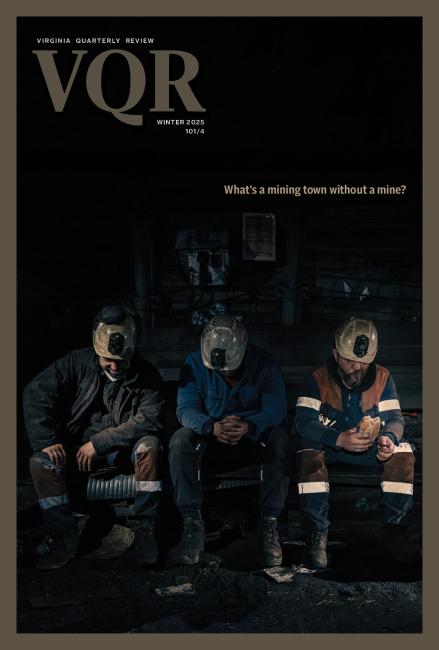 Winter 2025 Cover with photo by Lys Arango of 3 coal miners sitting on a bench during lunch