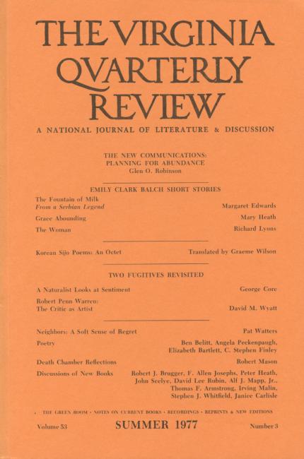 Virginia Quarterly Review, Summer 1977 cover