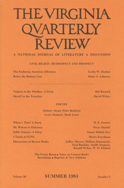 Virginia Quarterly Review, Summer 1983 cover