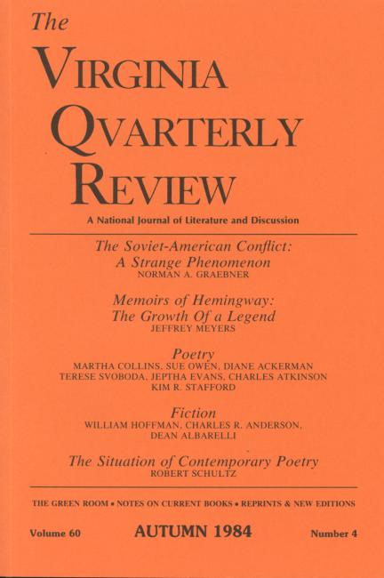 Virginia Quarterly Review, Autumn 1984 cover