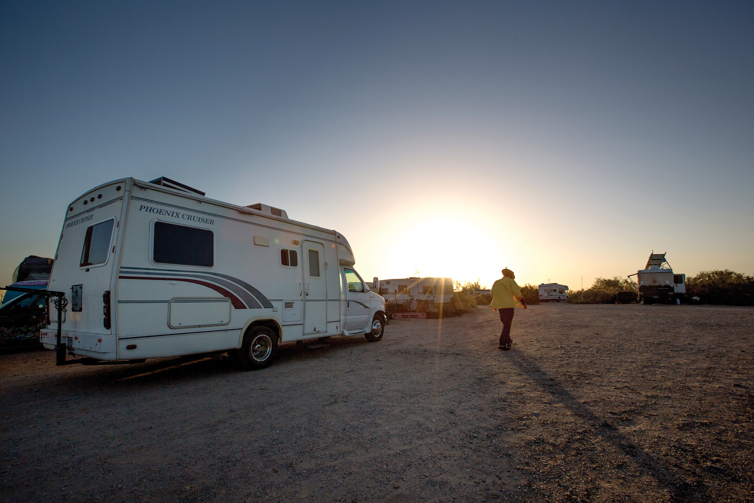 Happy hour at Slab City, southeastern California.