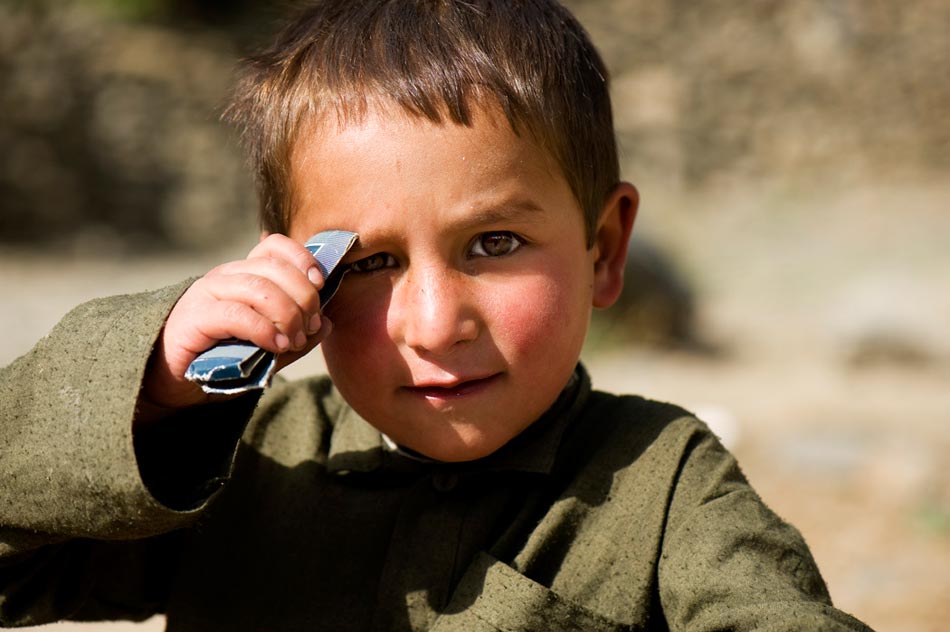 A small Afghan boy in the Jalrez Valley, Wardak Province.