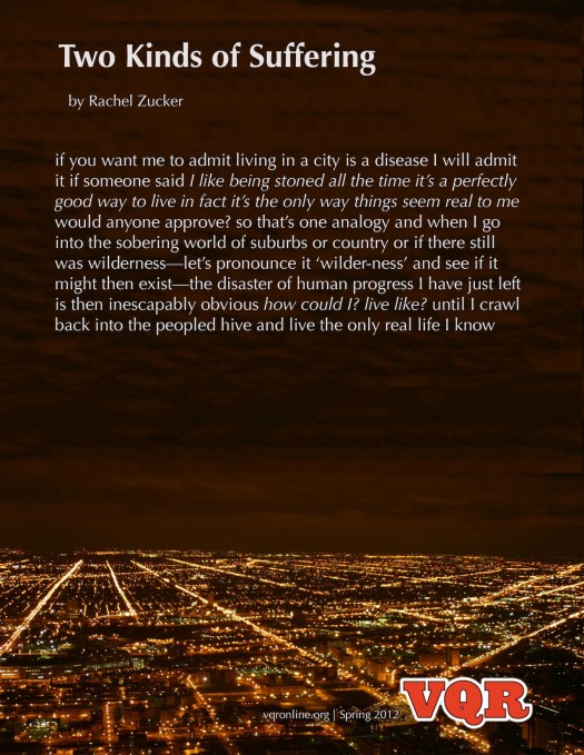 Rachel Zucker, "Two Kinds of Suffering"