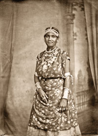 A Coolie woman in traditional dress.