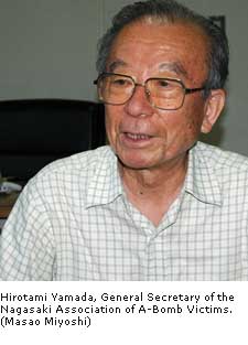 Hirotami Yamada, General Secretary of the Nagasaki Association of A-Bomb Victims.