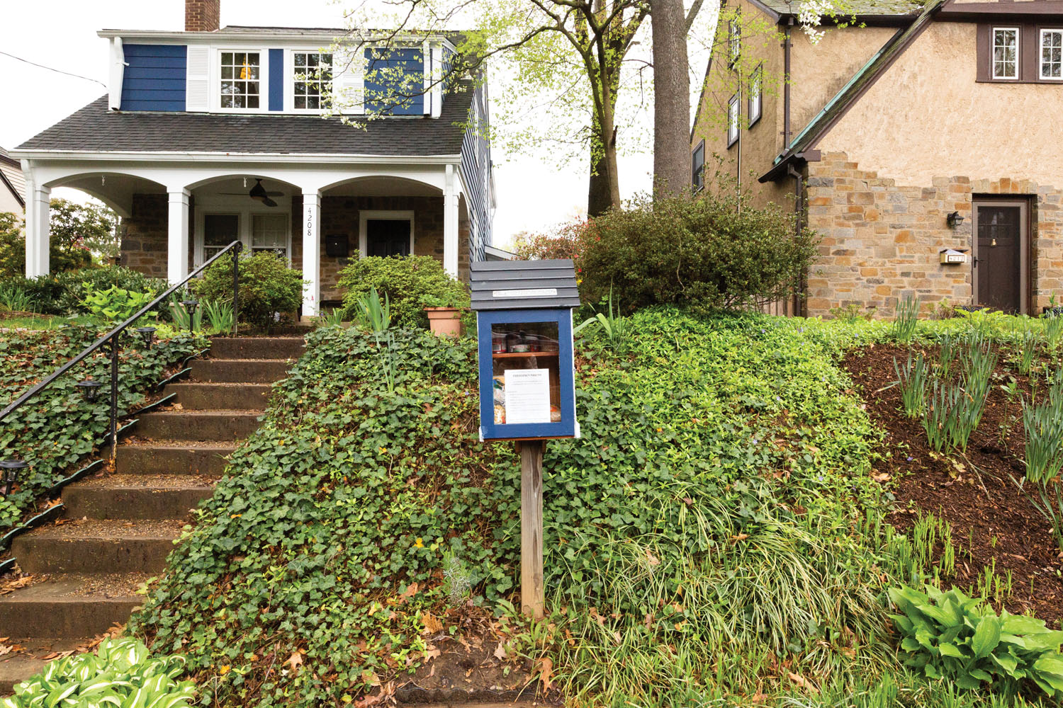 Little Free Library (repurposed as a food pantry), 46th St. NW. Photo by María Luz Bravo.