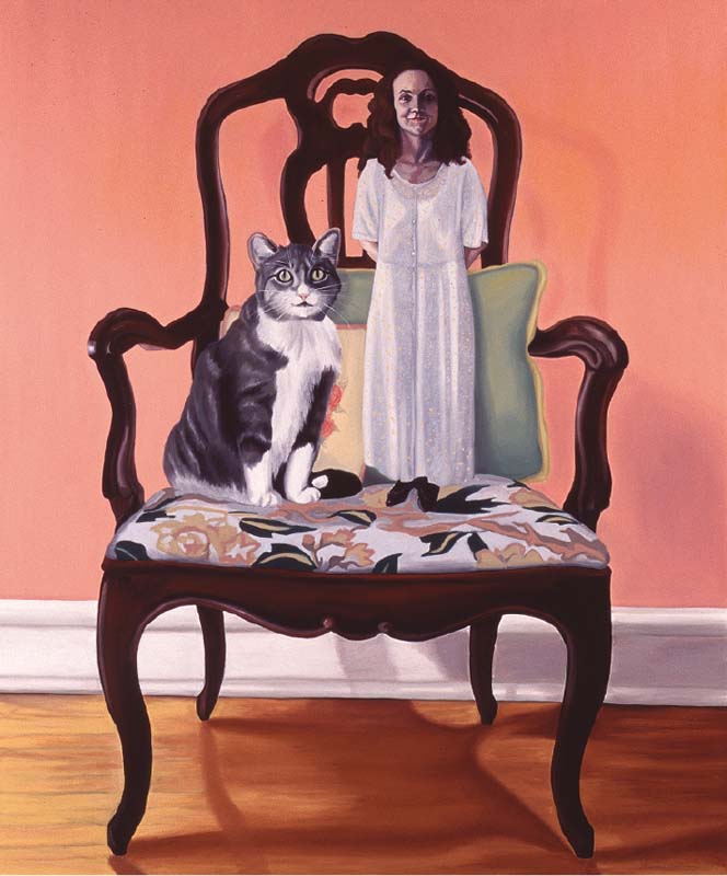 Pam​ and ​Zuzu ​(1995). Oil on canvas. 52 x 40". Collection of Audrey Niffenegger, Chicago.