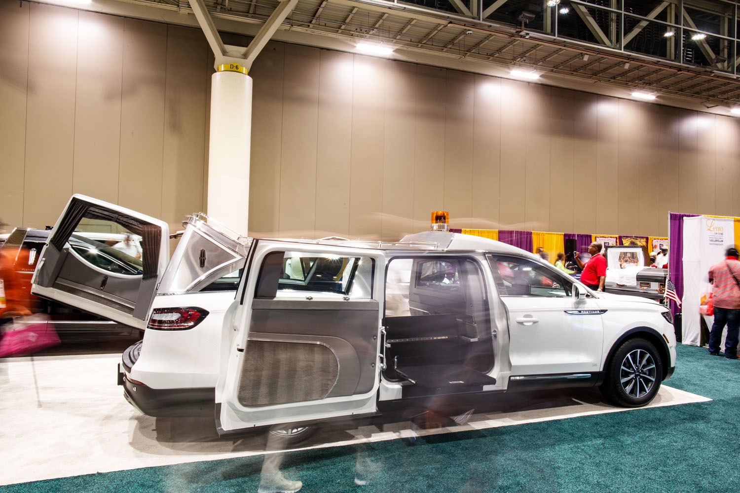 A hearse on display at NFDMA’s 85th Annual National Convention and Exposition. New Orleans, LA, August, 2022.