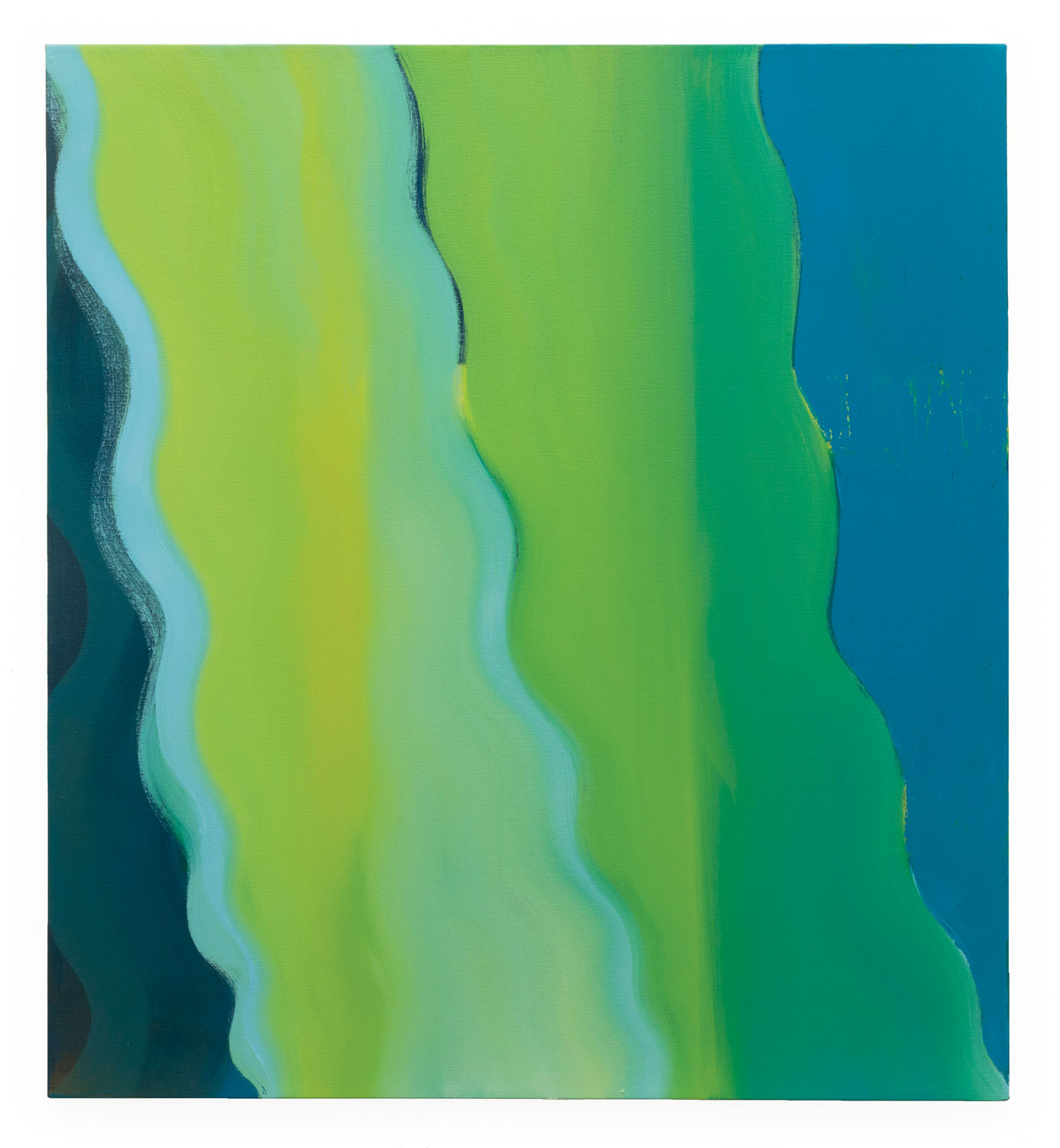 <i>ondas olas ojalá</i>, 2019. Oil on canvas, 38” x 42”.