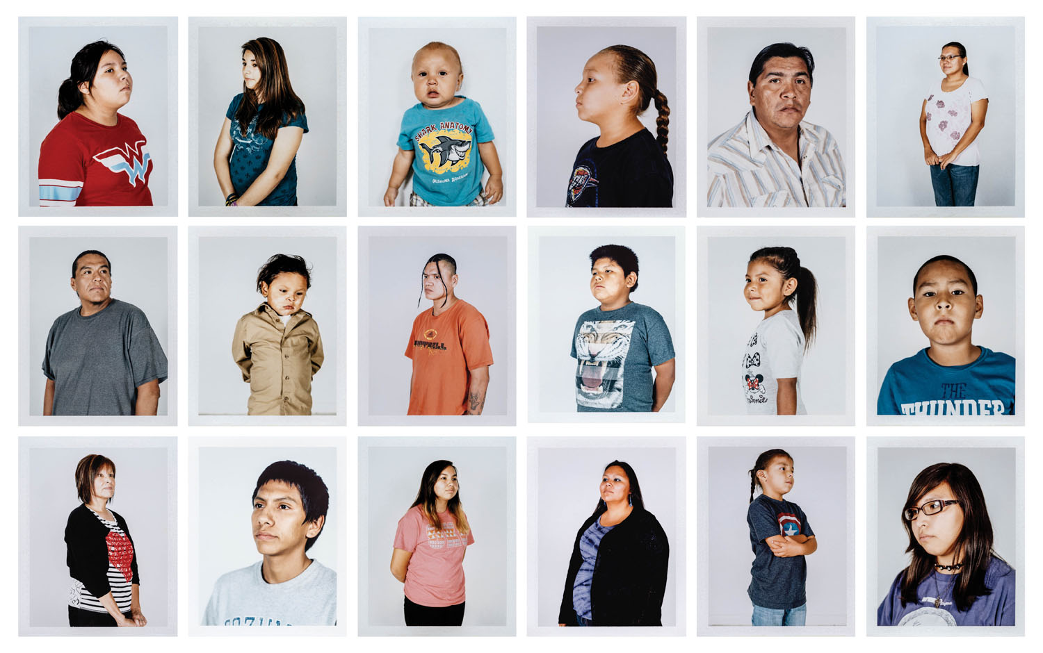 In the eight successive generations, Tom White Shirt’s line has expanded to include at least 331 people. These are twenty-two of them. Photograph by Ben Rasmussen.
