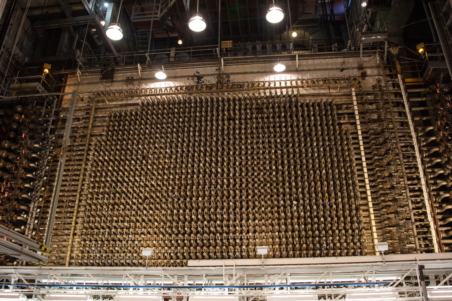 The deactivated core of Hanford’s B Reactor, the world’s first full-scale plutonium nuclear reactor, which began to produce fission chain reactions-—what’s known as “going critical”—for the first time in September 1944. Photography by Sean McDermott.