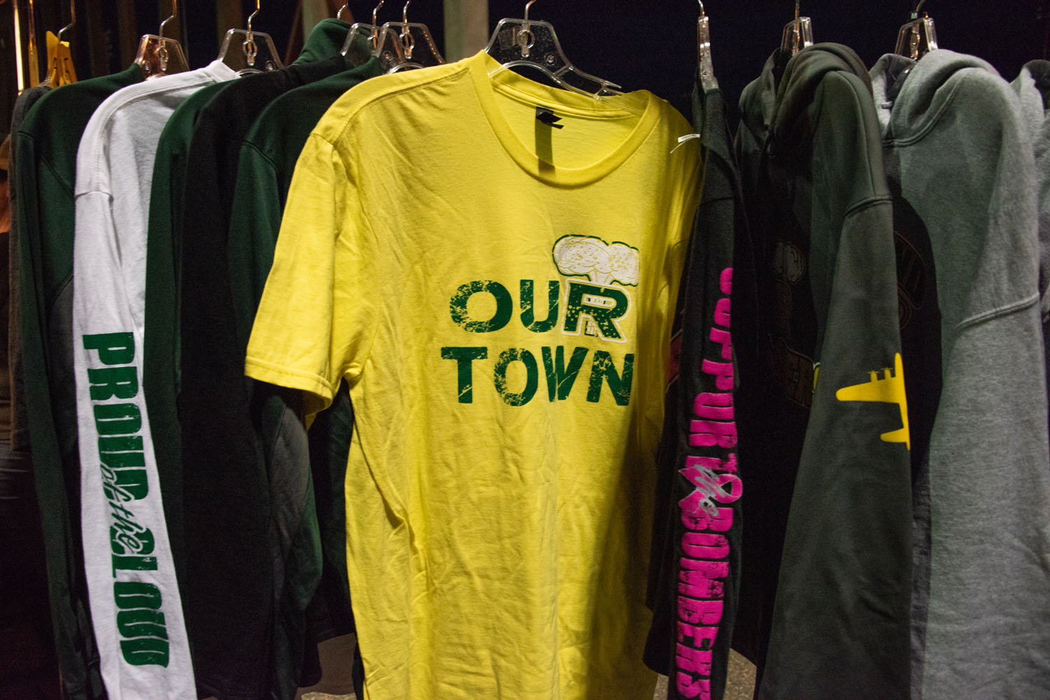 Apparel for sale at a Richland high-school football game. Photography by Sean McDermott.