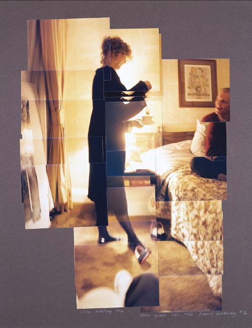 Celia Making Tea, N.Y., Dec. 1982, photographic collage, 25 x 21", an edition of twenty.