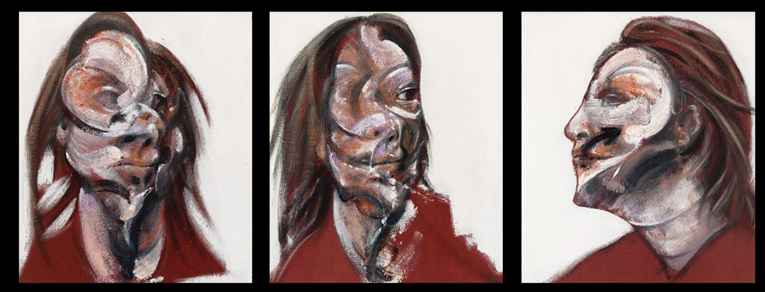Francis Bacon, <i>Three Studies of Isabel Rawsthorne (on white ground)</i>, 1965. (© THE ESTATE OF FRANCIS BACON. DACS/ARTIMAGE AND ARS 2022.)
