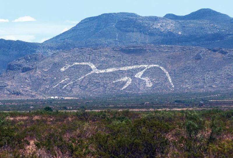 The white horse outside of Juárez, rumored to have been commissioned by drug lord Amado Carrillo (Darren McCollester).