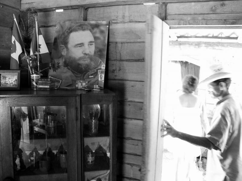 Fidel atop a cabinet in Miguel’s home.