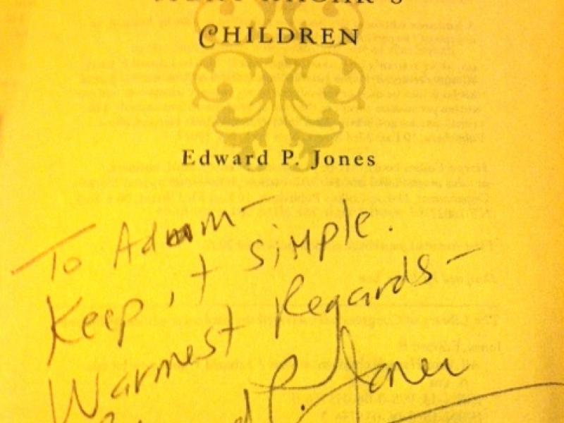 Edward P. Jones's message to the author.