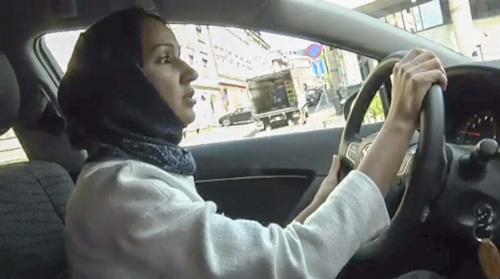A video still of Al-Sharif driving in Oslo, an action forbidden in Saudi Arabia by a fatwa. (courtesy of Aftenposten TV)