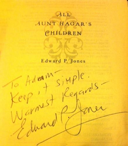 Edward P. Jones's message to the author.