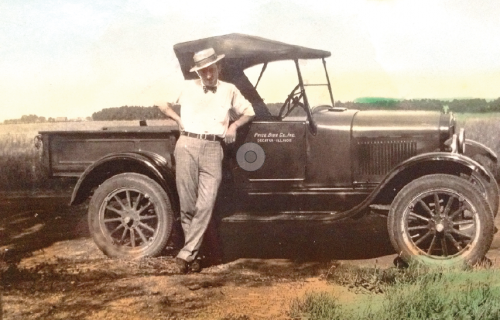 Frank Price, Sr., with 1927 Model T truck, Decatur, IL, 1937. (Courtesy of Frank Price)
