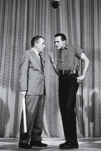 Belafonte with Ed Sullivan, mid-1950s. (Everett Collection)